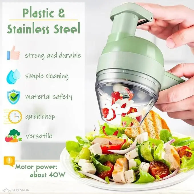 4 in 1 Portable Electric Vegetable Cutter Set 1k4wmh-4n